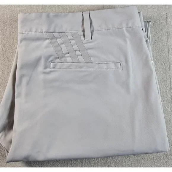 Adidas Performance Golf Pants Men's 38x30 Beige Flat Front Chino AE7006 Khaki - Picture 14 of 14